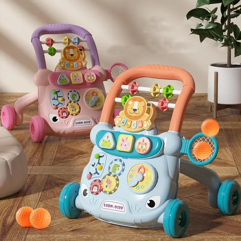Trotteur bébé multifonctionnel avec activités d'apprentissage roues support et chariot Marcheur à main sécurit