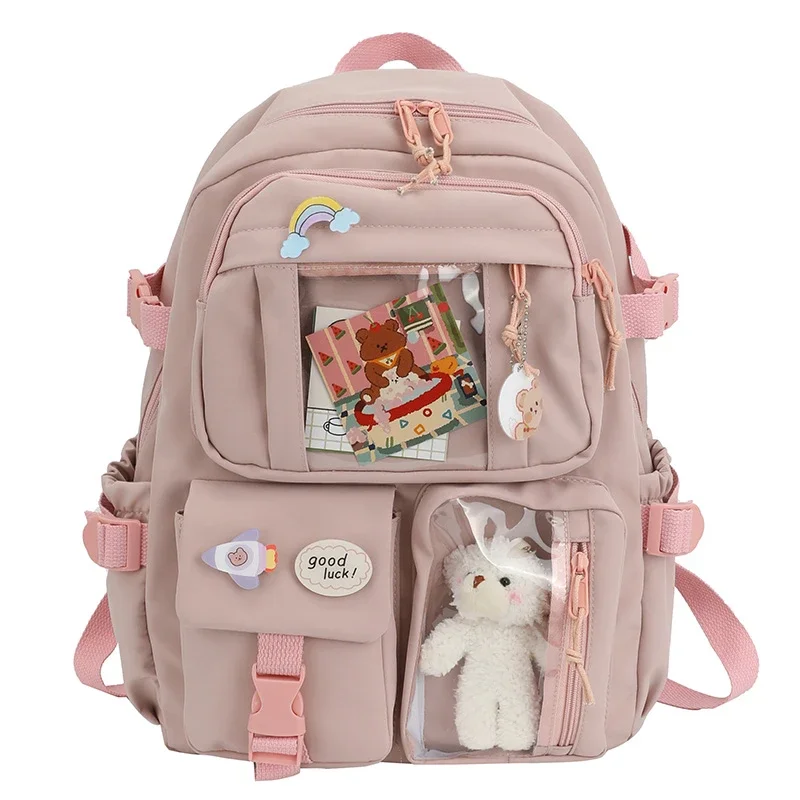 Sac à dos lycée patchwork kawaii design multicolore pour fille sac à dos école USAGE quotidien grande capacité