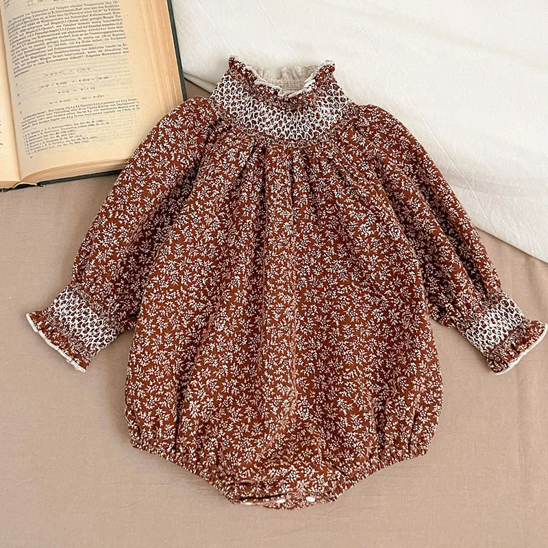 Robe à manches longues pour bébé fille motif floral coton doux robe princesse printempsautomne 036 mois