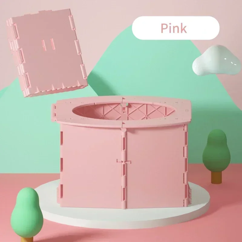 Siège toilette bébé portable potty training pot pliable rose pastel PP