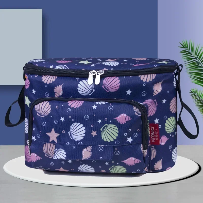 Sac isotherme marin VITONG sac à piquenique plage transport repas polyester résistant à l'eau motifs coquillag