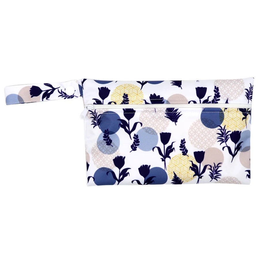 Sac à langer imperméable floral sac de rangement portable pour bébé design moderne avec fermeture éclair poche