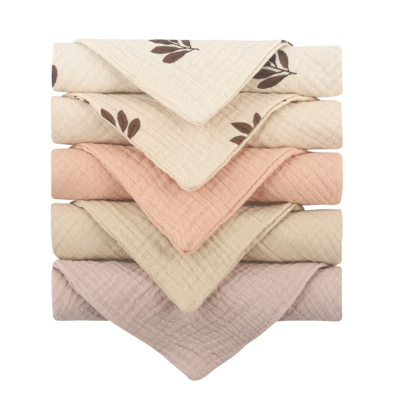 Ensemble serviettes bébé en coton gaze doux 5 pièces serviettes visage gant toilette linge absorbant bébé 01 a