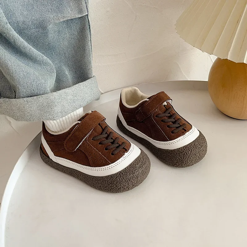 Chaussures en cuir bébé baskets semelle souple antiglissante premiers