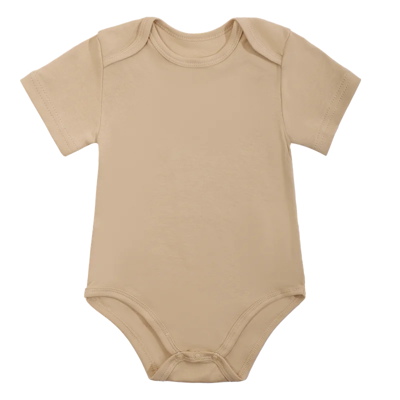 Body bébé 100% coton nouveauné confort uni beige garçon fille 03 mois barboteuse épurée sans logo doux qualité