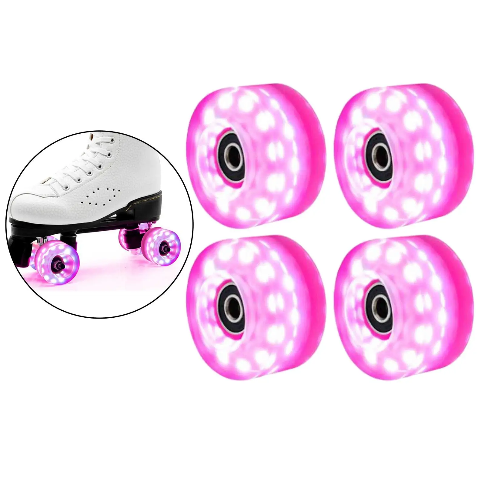 Roues de patins à roulettes lumineuses 4 pièces 58mm LED plastique style moderne enfants adultes accessoires r