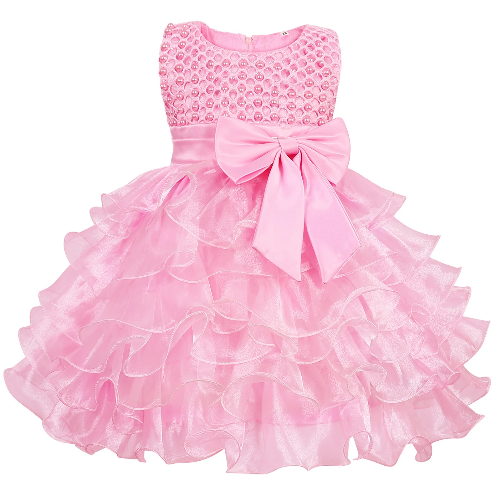 Robe princesse fille Tutu nœud papillon perles robe de bal mariage anniversaire occasion spéciale vêtements fo