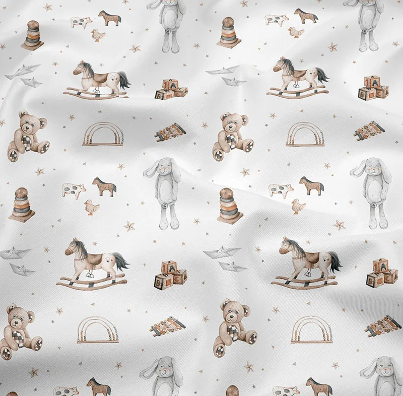 Drapshousses bassinette bébé en coton 130cm x 70cm imprimé animaux jouets doux et sécuritaire pour nouveauné l