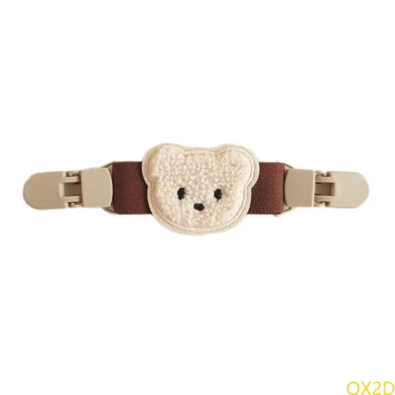 Ceinture écharpe bébé QX2D Slingdress Strap Clip non glissant Tête d'ours marron