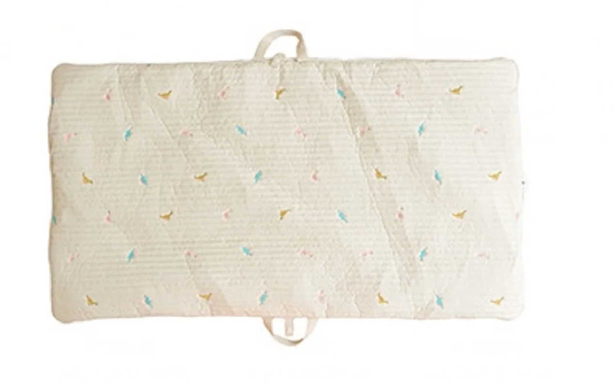 Coussin de sieste respirant en coton brodé pour bébé matelas portable pliable confortable et sécuritaire Dinos