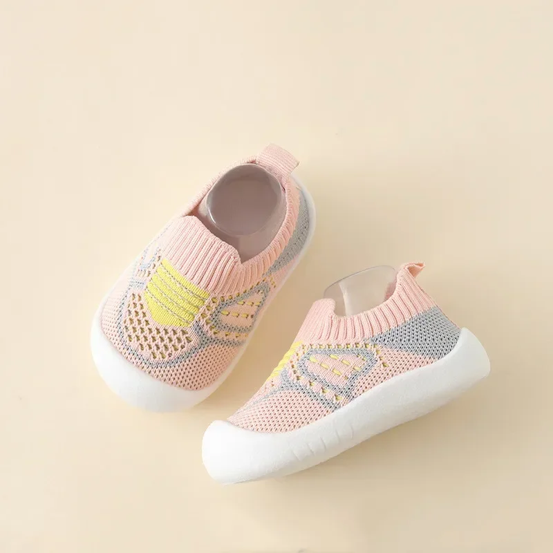 Chaussures antidérapantes respirantes bébé filles garçons maille synthétique semelle plastique confortables ét