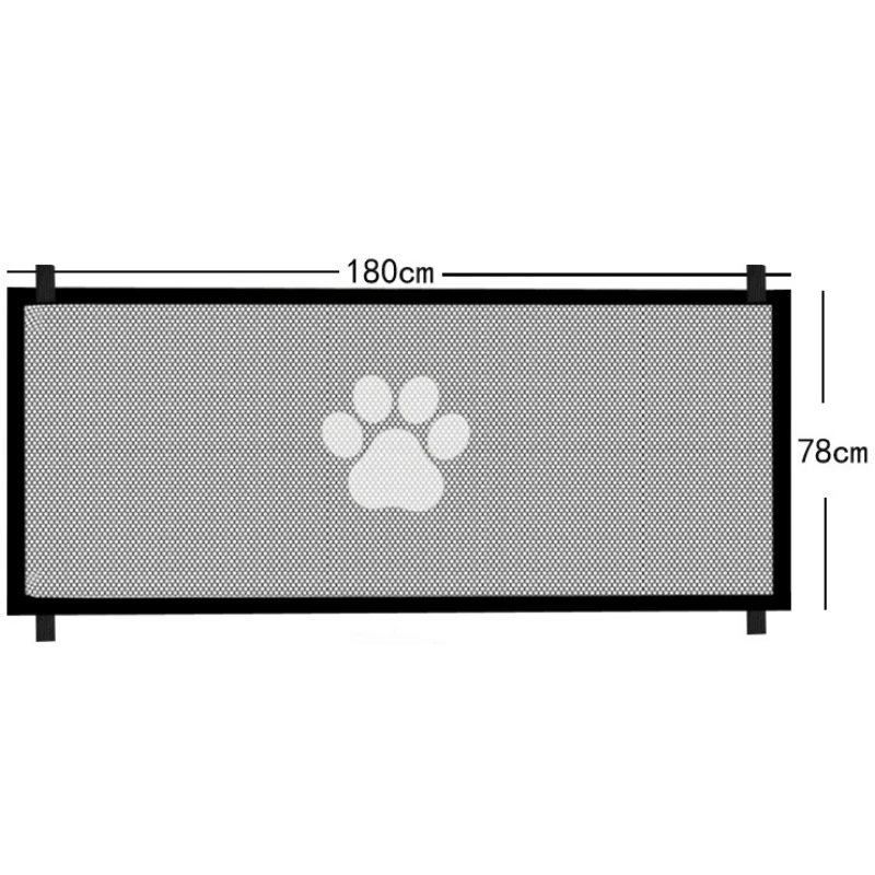 Barrière de sécurité métallique pour bébé balcon et animaux maille hexagonale 180x78cm design moderne empreint