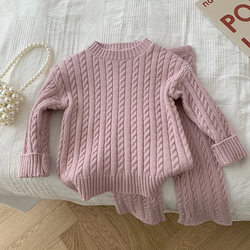 Ensemble pyjama bébé coton doux nouveauné 04 ans pull pantalon rose