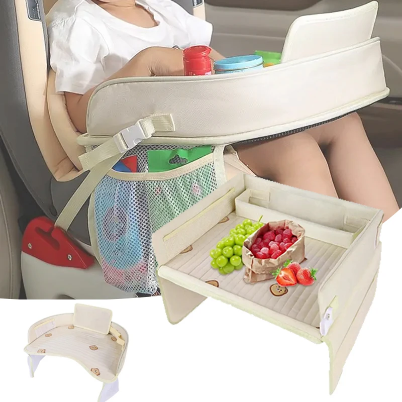 Tablette de siège voiture pour enfant pliable poches de rangement grande capacité tissu doux portable design m