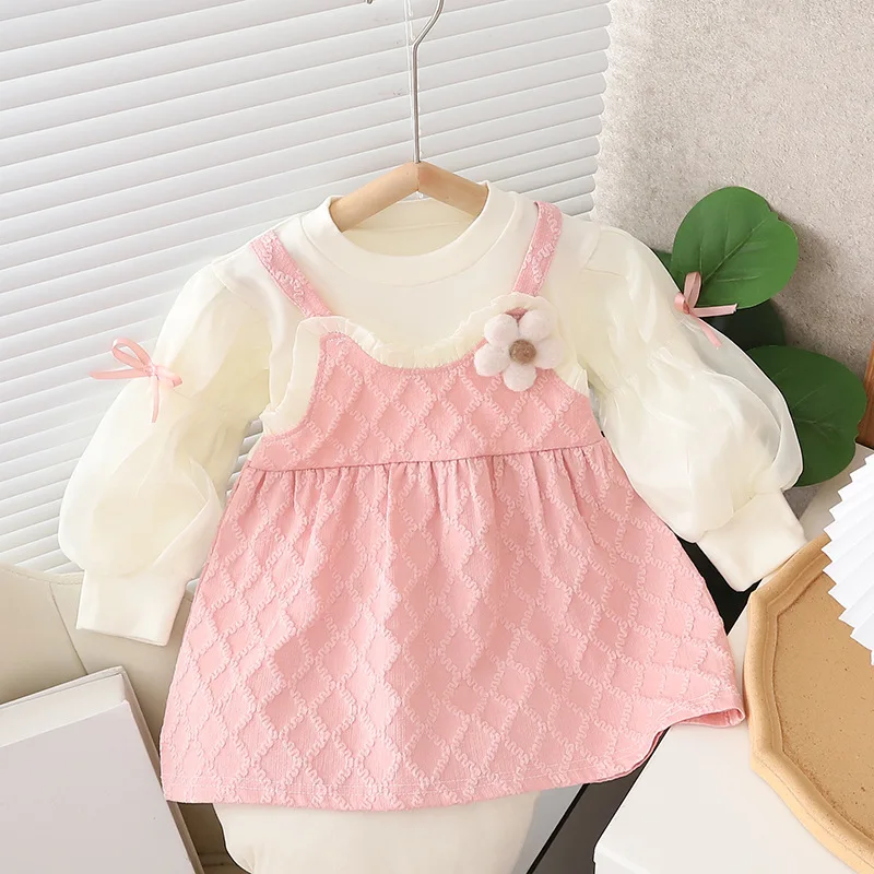 Robe princesse pour fille style floral dentelle avec appliques deux pièces cadeau anniversaire enfants 13 ans 