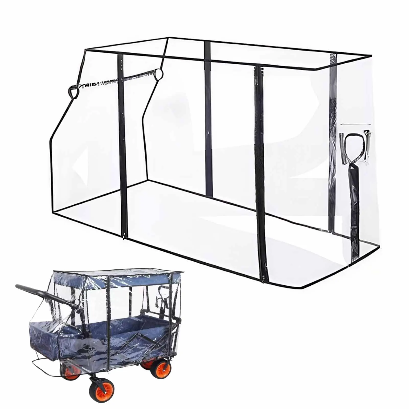 Couverture de pluie transparente PVC pour chariot de jardin transport et camping – Protection étanche design r
