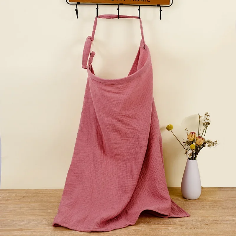 Couverture d'allaitement respirante coton doux tablier confidentialité couverture poussette bébé rose clair aj