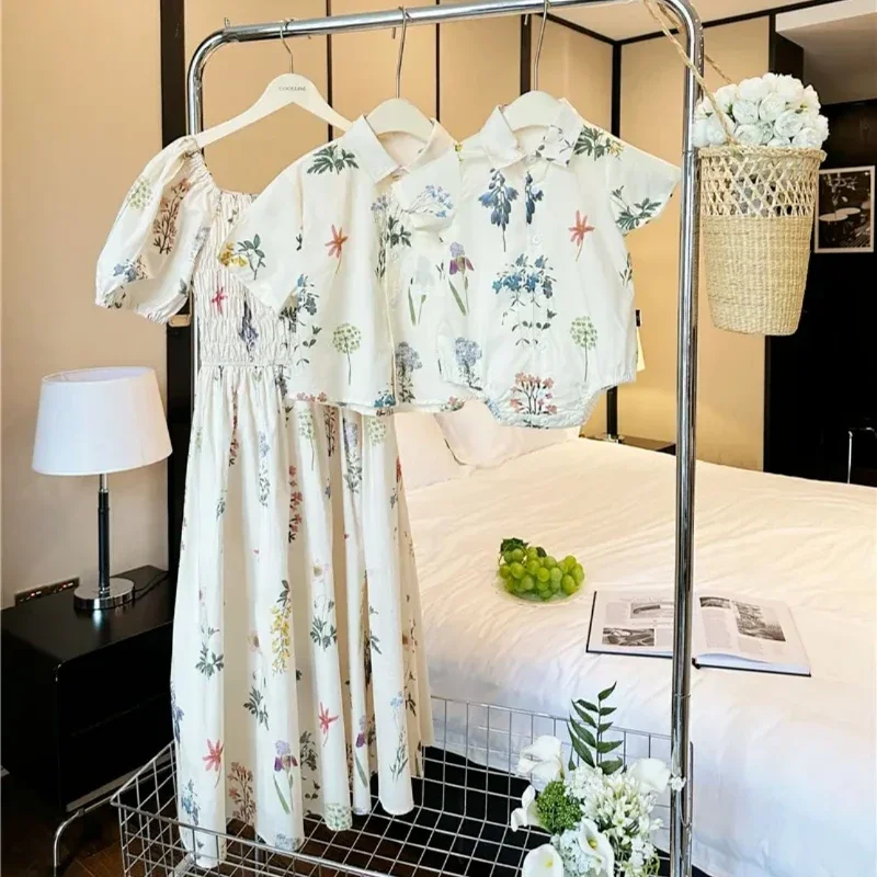 Tenues de famille assorties pour maman et fille papa et fils body bébé