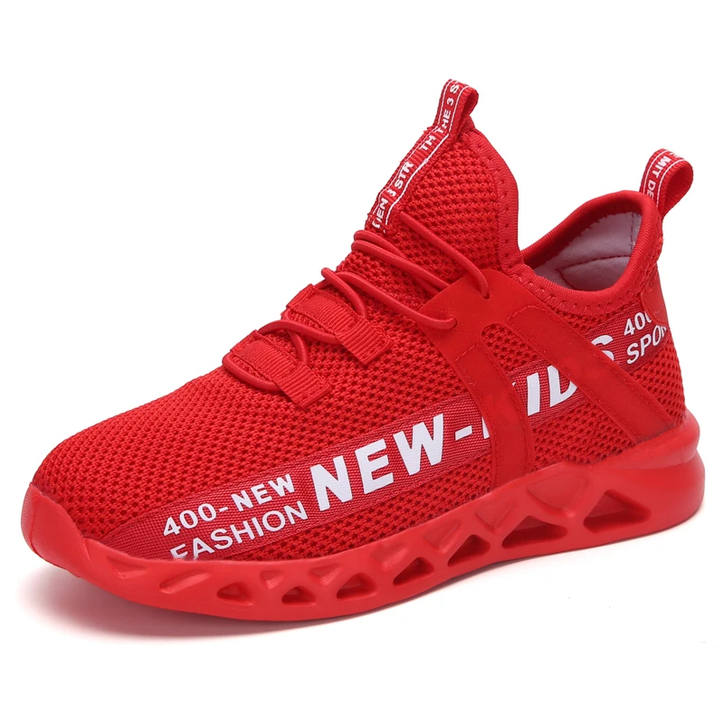Chaussures de sport enfants baskets athlétisme maille course basketball tennis école décontractées rouge