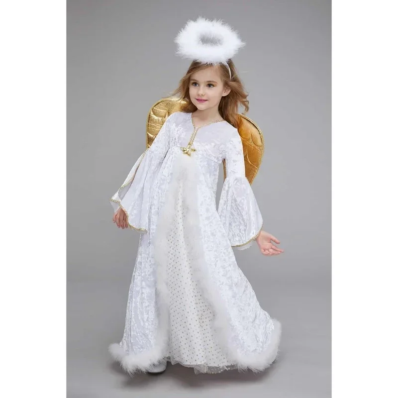 Costume d'ange doré pour enfant déguisement Halloween fée princesse