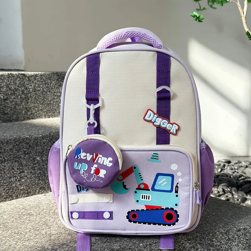 Sac à dos Digger pour enfants sac école ludique design moderne coloré bretelles ajustables matériau durable fa