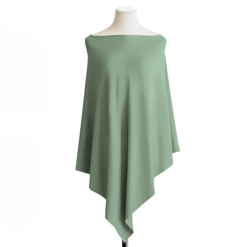 Couverture d'Allaitement en Polyester Poncho Intimité Sage Green Doux et Élégant pour Mère et Bébé