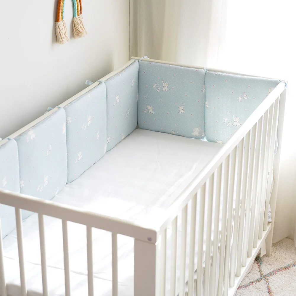 Tapis de lit anticollision bébé parechocs lit de bébé doux lavable motifs ours et fleurs sécurité design moder