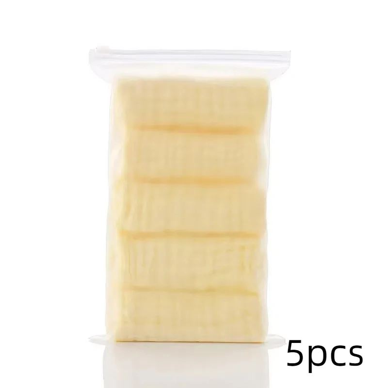 5 pièces ensemble serviettes bébé en mousseline 6 couches doux coton jaune serviettes visage bain alimentation