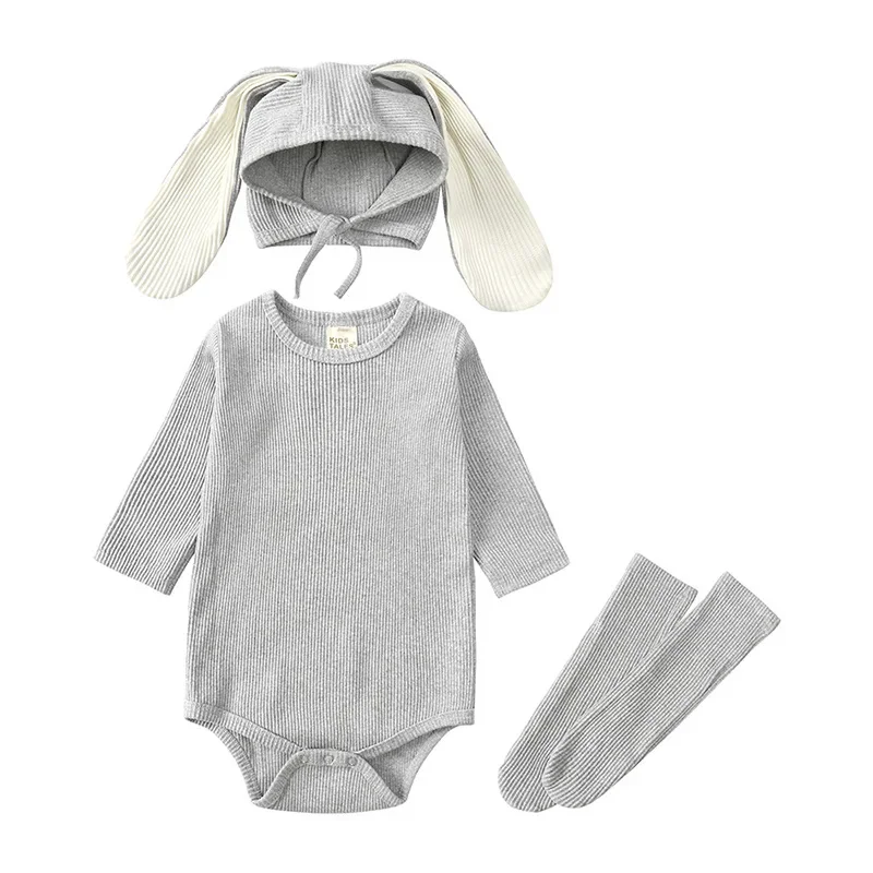 Ensemble vêtements bébé nouveauné barboteuse chapeau chaussettes 3