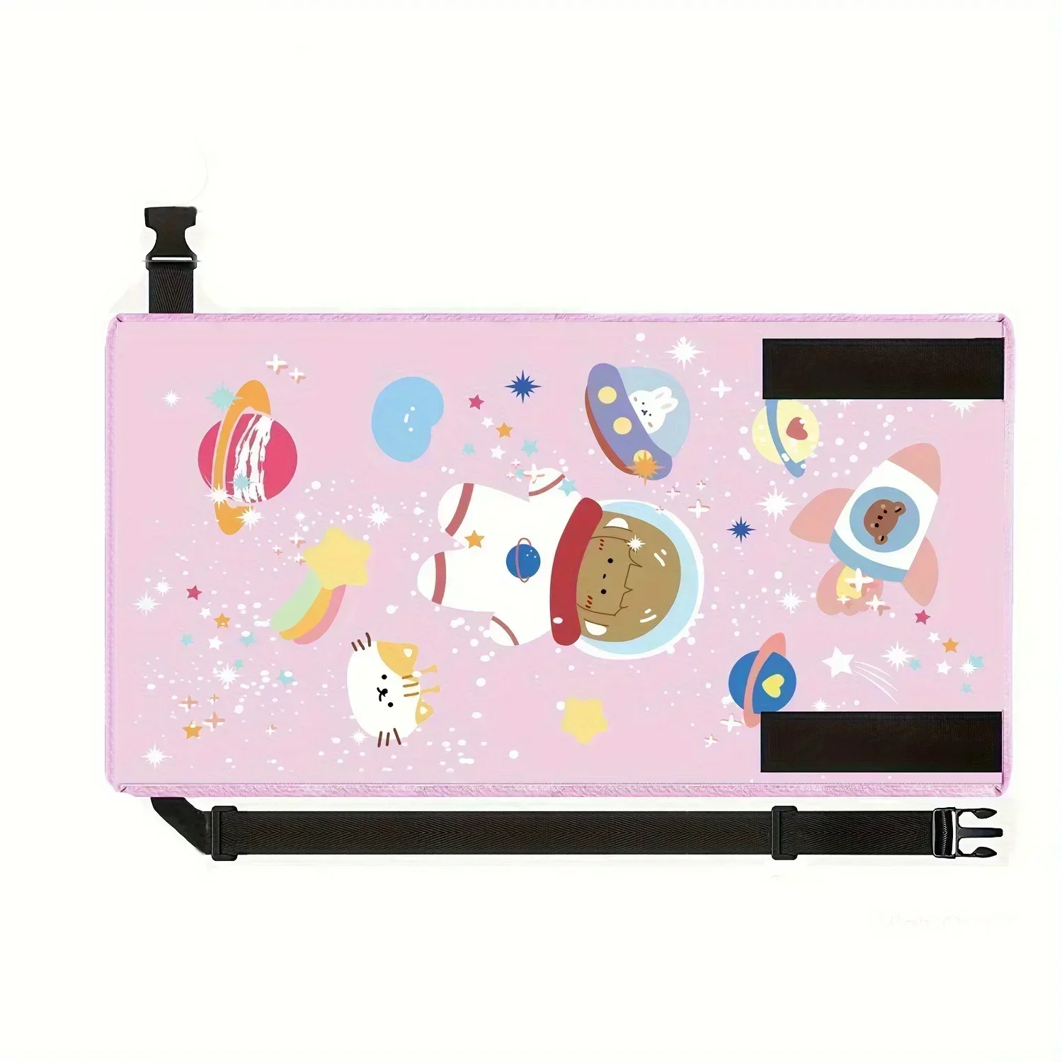 Sac à dos enfant housse ordinateur portable design spatial étoiles planètes personnages astronautes rose paste