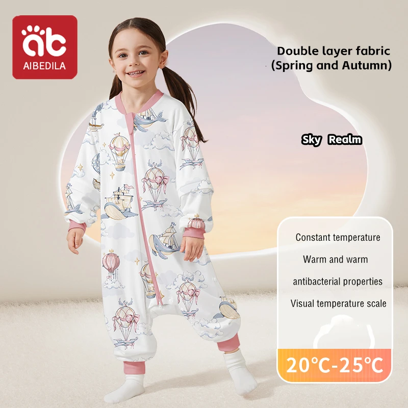 AIBEDILA sac de couchage bébé enfants hiver printempsautomne doux confortable vêtement de nuit 17 ans croissan