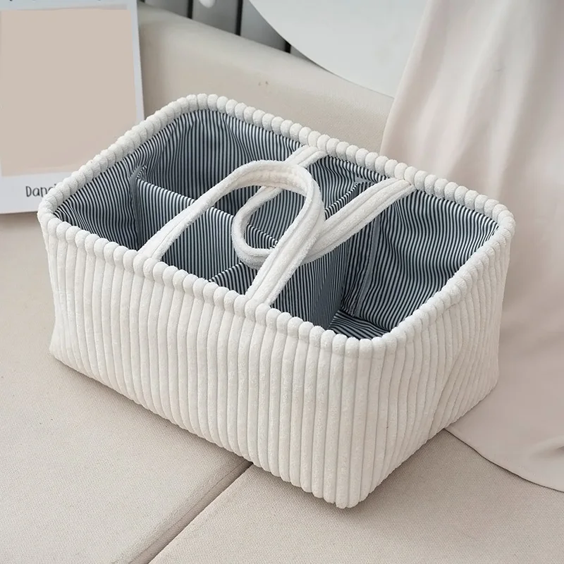 Organisateur bébé multifonctionnel panier rangement portable sac à langer sac à couches tissu doux style moder