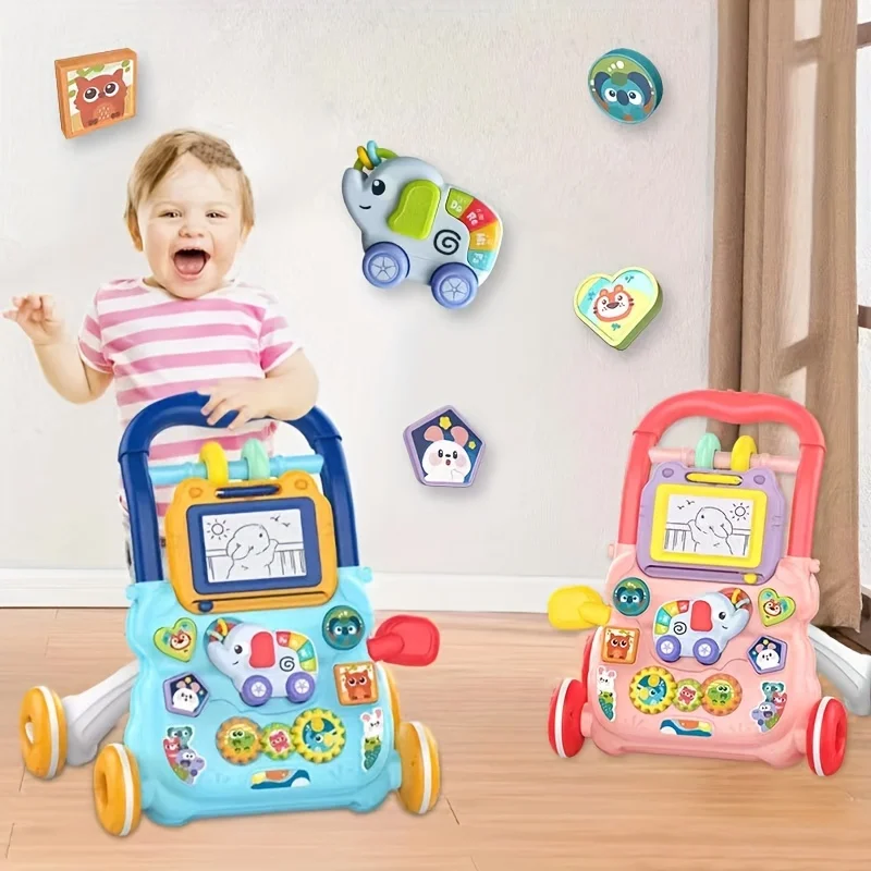 Trotteur éducatif pour bébé 012 mois chariot apprentissage roues en plastique activité musicale jouet éveil bé