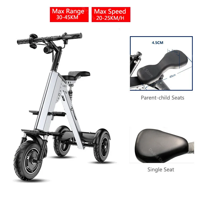 Scooter Électrique Mini Pliable 3 Roues Aluminium Adulte Enfant Confort