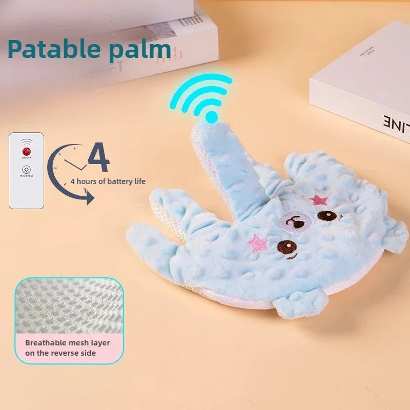 Gant chauffant bébé apaisant pour l'oreiller oreiller bébé réconfortant avec télécommande bleu doux polyester/