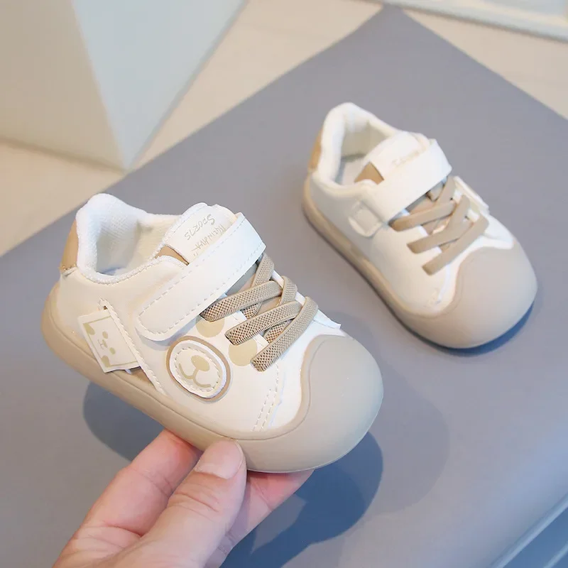 Chaussures enfants antiglisse fermeture velcro laces élastiques design ours mignon confortables quotidien 14 a