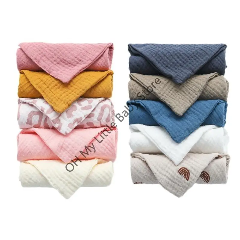 Serviettes carrées pour bébé 10 pièces en crêpe douce lavables bavoirs lingettes tissu de qualité usage quotid