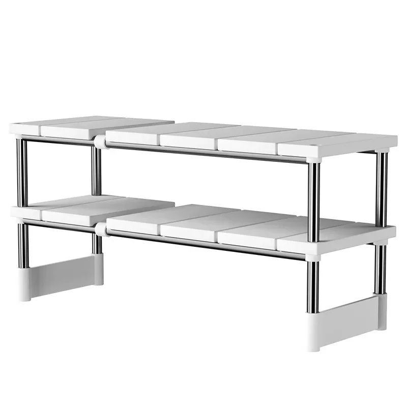 Organisateur de rangement multiniveaux étagère cuisine salle bain design moderne rangement compact sans vis bl