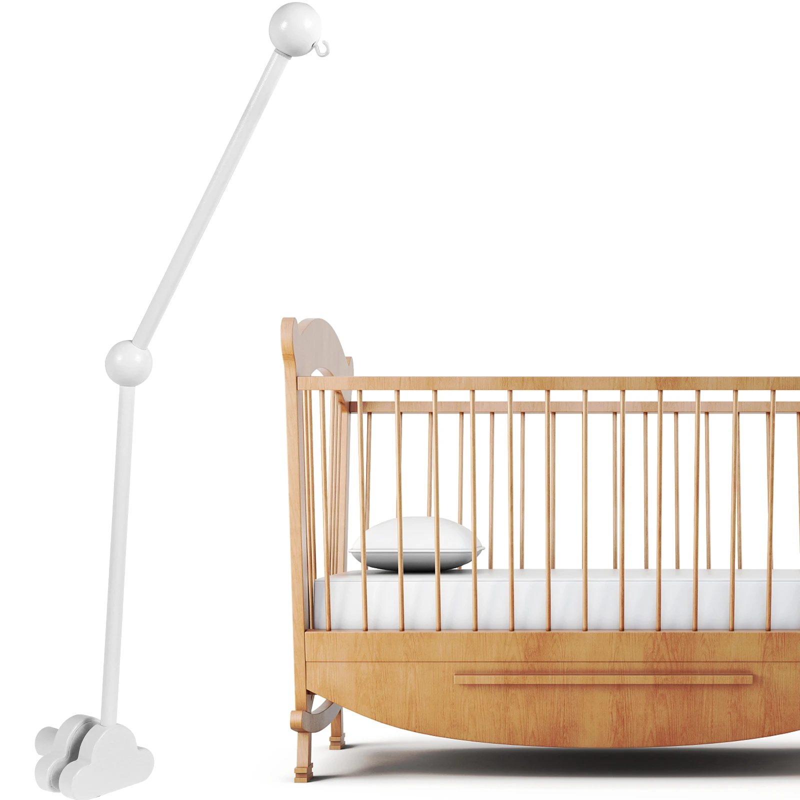 Lit bébé en bois naturel moderne berceau ovale design minimaliste 安全
