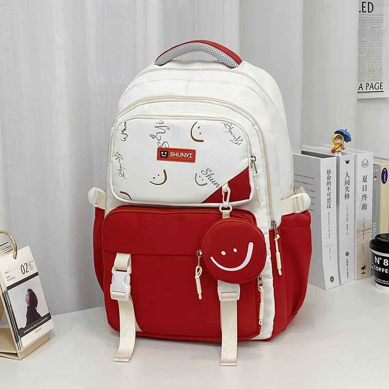Sac à dos étudiant style moderne couleur rouge sécurisé confortable