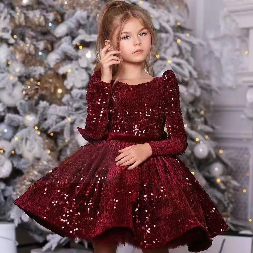 Robe d'été en dentelle pour bébé fille robe de baptême avec gros nœud rose vêtements bébé 112 ans robe de mari