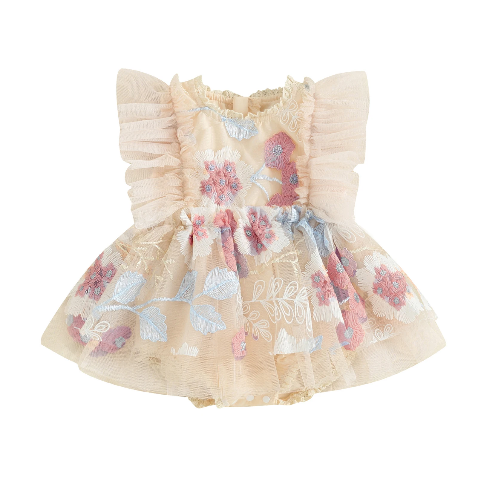 Robe bébé fille tulle broderie fleurie 024M occasion spéciale robe princesse fille bébé fille naissance baptêm