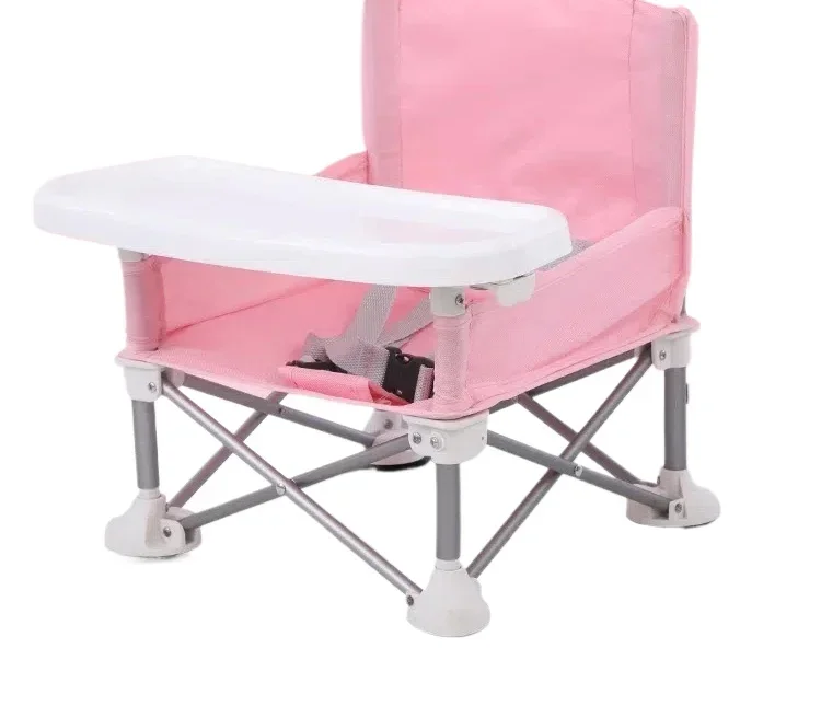 Chaise haute pliable et portable pour bébé avec ceinture de sécurité