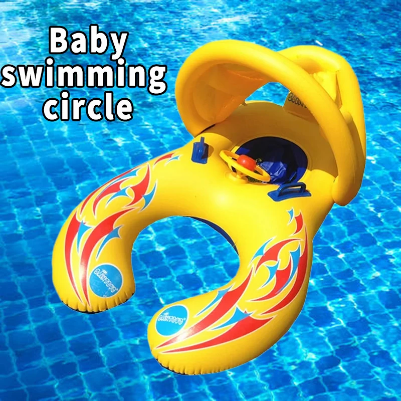 Cercle de baignade gonflable pour bébé flotteur de plage jouet aquatique protection soleil accessoire bébé 03 