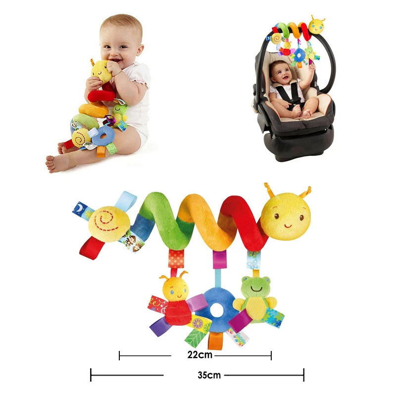 Jouet suspendu pour siège auto et poussette bébé stimulateur visuel et tactile multicolore texture douce 036 m