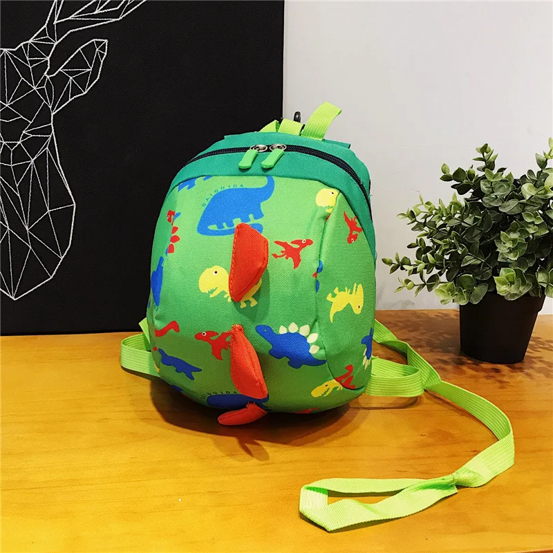 Sac à dos avec harnais de sécurité dinosaure antiperte pour bébé sac de maternelle en toile cartable pour enfa