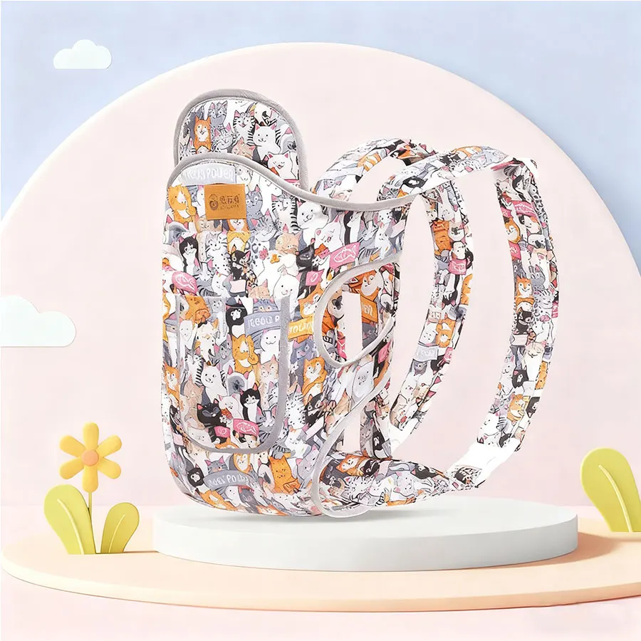 Portebébé ergonomique multifonctionnel confortable avec protection cou respirante pour extérieur 02 ans motifs