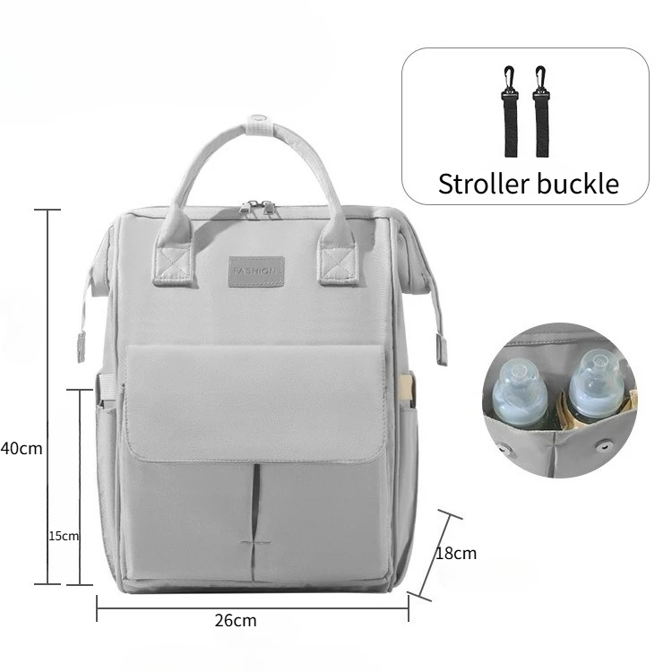 Sac à dos bébé multifonctionnel grand format sac à couches portable poussette accessoire voyage sortie bébé 03