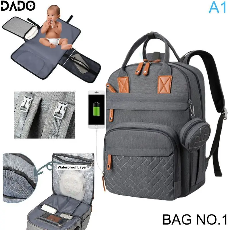 Sac à dos pour couches Sac à dos pour bébé Essentials Travel Tote Multifunction Waterproof with Changing Stati