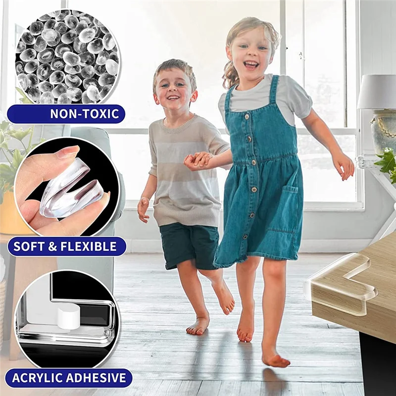 Housses d'angle pour meubles protection bébé sécurité table 32 pièces en PVC résistantes antidérapantes style